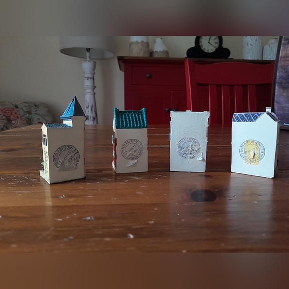 Set Of Four Vintage Baileys Hand-painted Village Collection Limited Edition - Picture 2 of 2